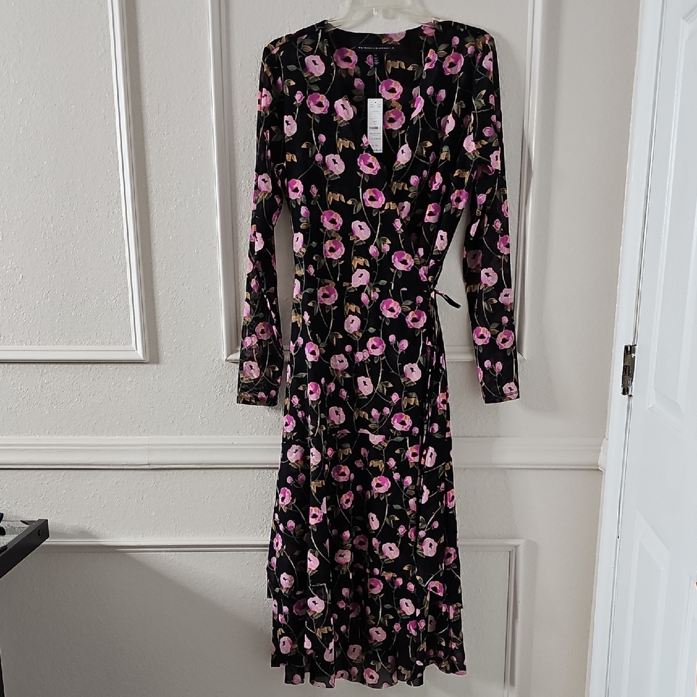 POPPIES BLACK POMEGRANATE MESSH WRAP | WHITE HOUSE BLACK MARKET